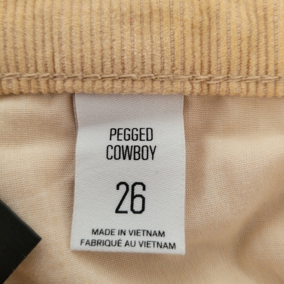BDG Women's PEGGED COWBOY Tan Corduroy Pants Size 26 - Picture 6 of 7
